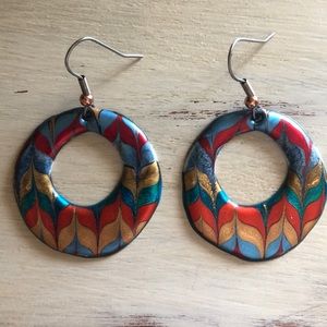 Chevron hoops 🧡💙❤️